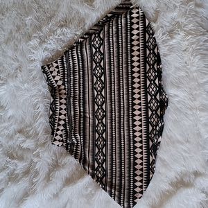 Black and white geometrical design Skater Skirt XS